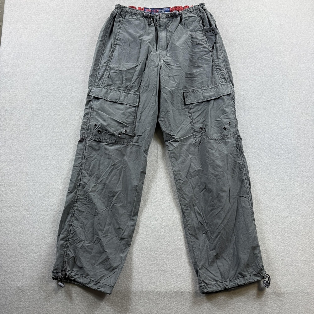 Palmettos Cargo Pants Mens Medium Gray PAL*CO 2000 Elastic Waist Lightweight‎
